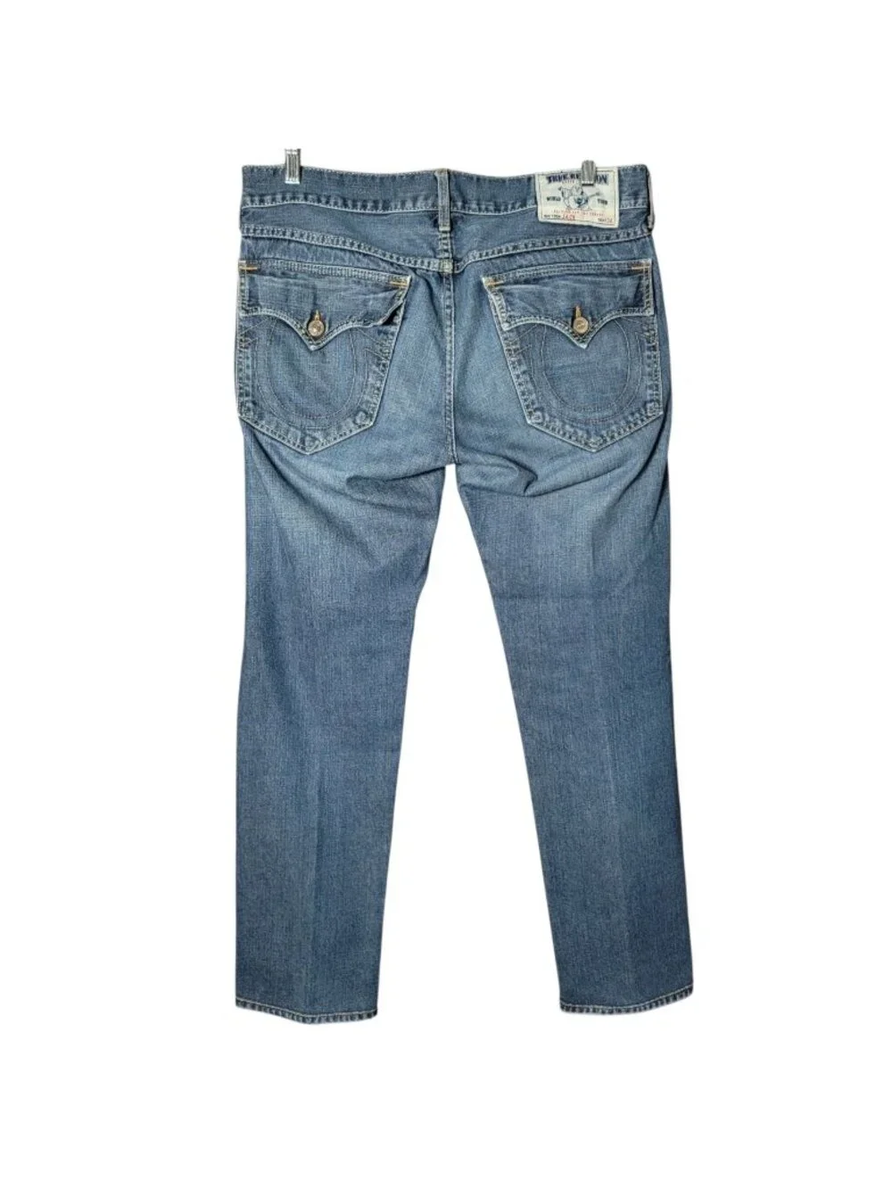True Religion Mens Y2K Jack Flap Pockets Button Fly Straight Leg Jeans Size 36